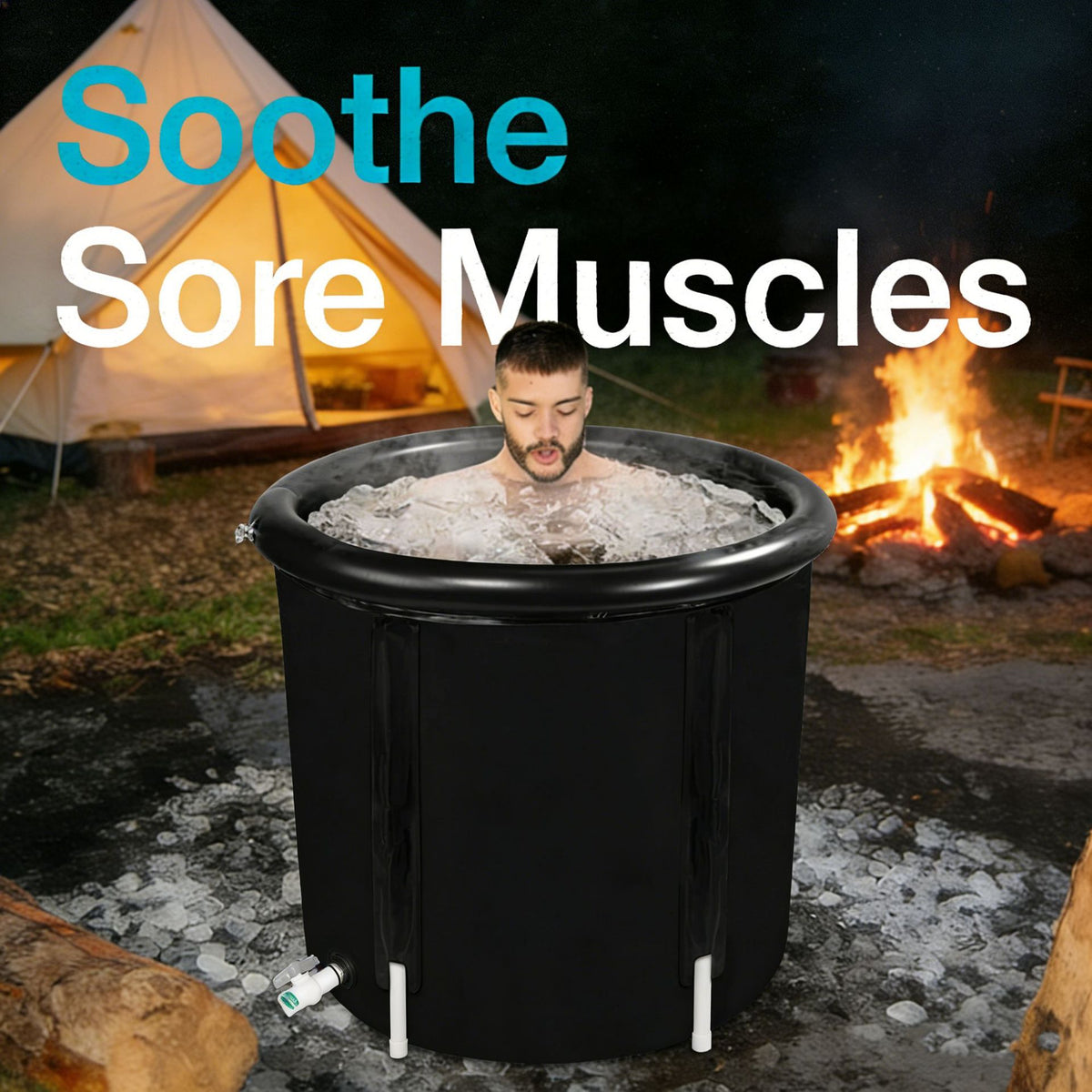 Foldable Ice Bath Tub for Athletes and Home Use, Portable Nylon Thickened Soaking Bathtub