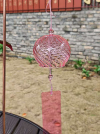 Colorful Striped Rotating Glass Wind Chime Outdoor Decor