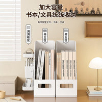 Multifunctional Pegboard Bookends and Desk Organizer with Foldable Book Storage