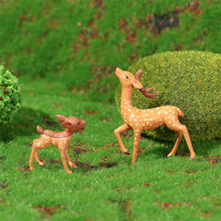 Cute Deer Family Moss Micro Landscape Ornament for Succulent Pot Decoration