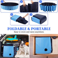 Foldable Pet Swimming Pool & Bath Tub for Large Dogs and Cats, Portable Kiddie Pool