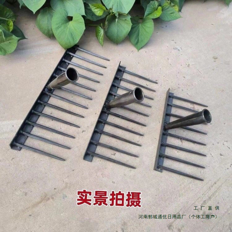 Heavy-Duty Steel Garden Rake for Loosening Soil and Weeding