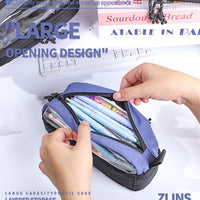Semi-Circular Pencil Case Large Capacity Waterproof Stationery Pouch for Middle School Students