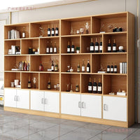 Floor-Standing Wine Cabinet with Storage and Display Shelves for Living Room