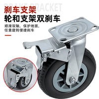 Heavy Duty Rubber Swivel Caster Wheels for Industrial Carts and Trolleys with Brake