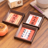 New Chinese Style Red Festive Mini Photo Frame with Calligraphy Art for Home Decor