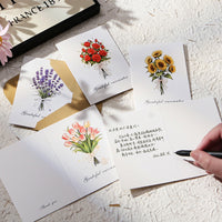 Elegant Floral Greeting Cards with Envelopes for Mother's Day, Valentine's Day, Christmas, and Birthdays