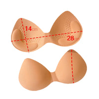 Latex-like Integrated Bra Pads for Swimsuits and Vests, Gathered Breathable Teardrop Shape