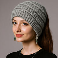 Women's Winter Knitted Headband Wide-Brimmed Empty Top Hairband Warm Ear Protection Sweat-Absorbing Hair Band