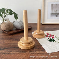 Wooden Yarn Holder for Knitting and Crocheting, Rotating Yarn Ball Dispenser, Desktop Thread Spool Storage Stand