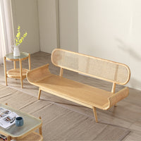 Japanese Style Solid Wood Rattan Sofa Living Room Small Apartment Homestay Sofa Chair Designer Leisure Creative Furniture