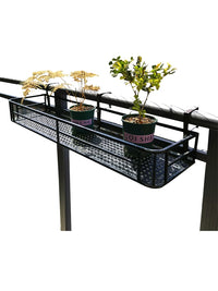 Multi-Tier Iron Balcony Railing Planter Rack for Succulents and Potted Plants