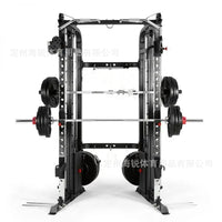 Light Commercial Multi-functional Smith Machine Squat Rack with Pec Deck Fly and Leg Press for Home Gym Strength Training