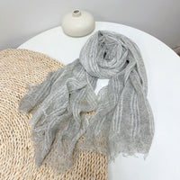 Korean Style Solid Color Lambswool Scarf for Women, Long Winter Warm Shawl and Neck Warmer