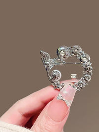 Elegant Rhinestone Mermaid Tail Brooch for Women, Luxury Anti-Exposure Pin, Fashion Apparel Accessory