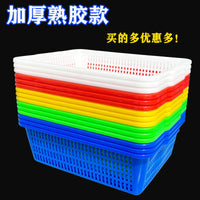 Thickened Rectangular Plastic Drain Basket for Kitchen, BBQ, and Storage