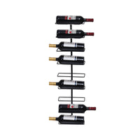 Wall-Mounted Wrought Iron Wine Rack for Bars and Cellars, 9-Tier