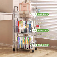 Acrylic Rolling Storage Cart with Wheels and Handle for Books and Supplies