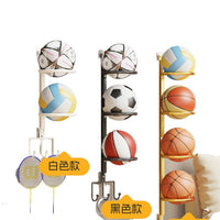 Wall-Mounted Sports Ball Storage Rack - No-Drill Organizer for Basketball, Football, Volleyball, Badminton