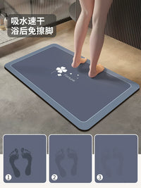 Diatomaceous Earth Bath Mat Quick Dry Non-Slip Absorbent Floor Mat for Bathroom Toilet Entrance