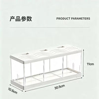 Desktop Betta Fish Tank with LED Light, Multi-Compartment Clear Plastic Aquarium for Living Room Decor