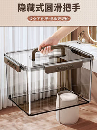 Clear Stackable Storage Bins with Handles for Home Organization