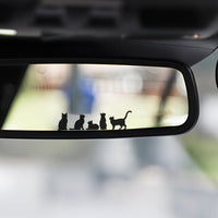 5-Pack Black Cat Silhouette Car Rearview Mirror Decals