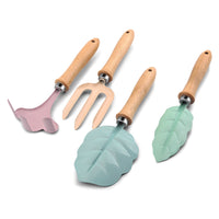 Kids Garden Tool Set with Shovel, Rake, and Three-Prong Fork, Cartoon Design