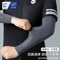 Men's Ice Silk Cooling Arm Sleeves with Face Mask for Sun Protection, UV Resistance, Sports, Running, Cycling, and Hiking