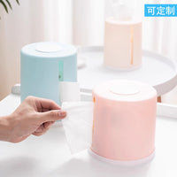Round Desktop Toilet Paper Holder with Side Pull Dispenser for Home and Office