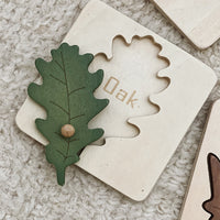 Kids Montessori Wooden Leaf Puzzle Board Educational Toy