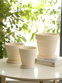 Classic Terracotta Planter Pot with Tray for Indoor Plants