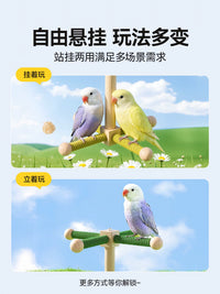 Parrot Toy Rotating Windmill with Swing Ladder Stand for Budgerigars, Cockatiels, and Small Sunbirds, Birdcage Supplies