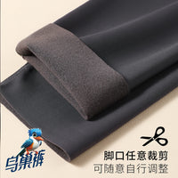 Men's Winter Fleece Lined Cycling Base Layer Pants with Built-in Pouch