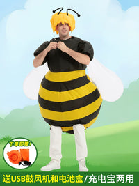 Inflatable Bee Mascot Costume for Adults - Bumblebee Cartoon Character Outfit for Parties, Events, Cosplay