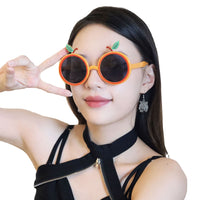 Hawaiian Beach Style Orange Fruit Novelty Glasses for Kids and Adults, Fun Party Eyewear