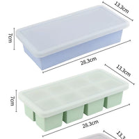 Large Capacity Silicone Soup Box with Lid Multi-Compartment Ice Cube Mold Baby Food Storage Container Freezer Divider Tray