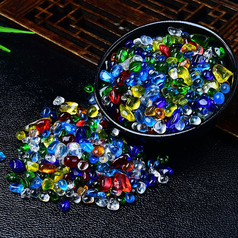 Colorful Glazed Crystal Crushed Stones for Fish Tanks, Planters, and Decor