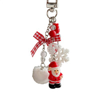 Beaded Christmas Santa Claus & Tree Phone Charm Keychain Bag Ornament
