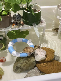 Miniature Inflatable Turtle Swimming Ring Aquarium Decoration Toy