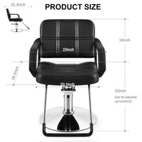 Hydraulic Reclining Barber Chair for Salon, Tattoo, and Hair Stylists
