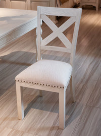 Shuneng American Solid Wood Dining Chair Light Luxury Study Restaurant French Retro Cream Style