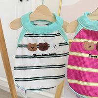 Striped Breathable Pet Vest for Small Dogs - Spring/Summer Apparel for Bichon, Teddy, Maltese