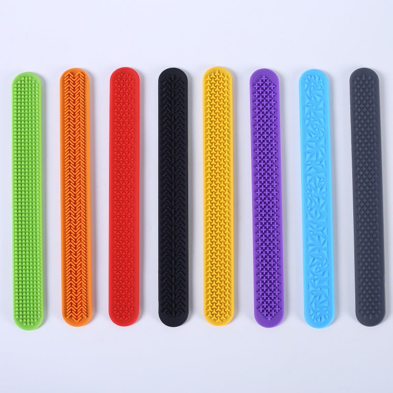 Silicone Sensory Slap Bracelets Fidget Toys with Textured Design for Stress Relief