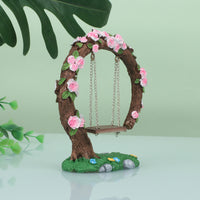 Handmade Resin Rose Swing Ornament for Micro Landscape & Fish Tank Decor
