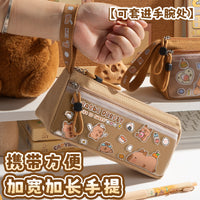 Cute Capybara Oxford Cloth Pencil Case Large Capacity Stationery Pouch