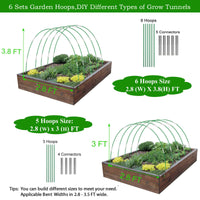 Greenhouse Hoops Kit with Fiberglass Rods and Connectors for Garden Plant Support