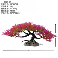 Artificial Pine Tree Aquarium Ornament with Ceramic Base