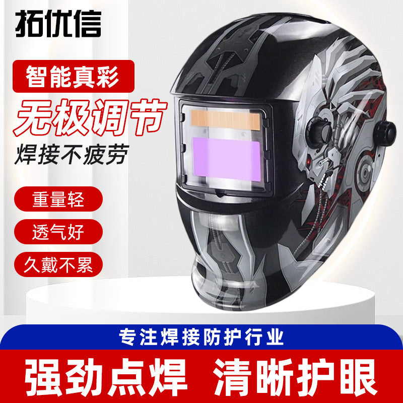 Auto-Darkening Welding Helmet with Adjustable Headband