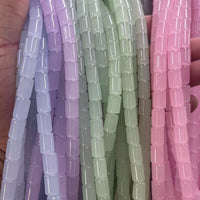 8x12mm Cylindrical Barrel Glass Imitation Jade Beads for DIY Jewelry Making